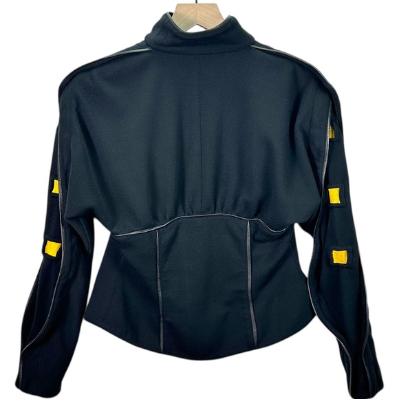 VTG Jimmy Gamba Avant-Garde Black Wool Military Jacket | Made in USA | Size 4 XS - Picture 7 of 16